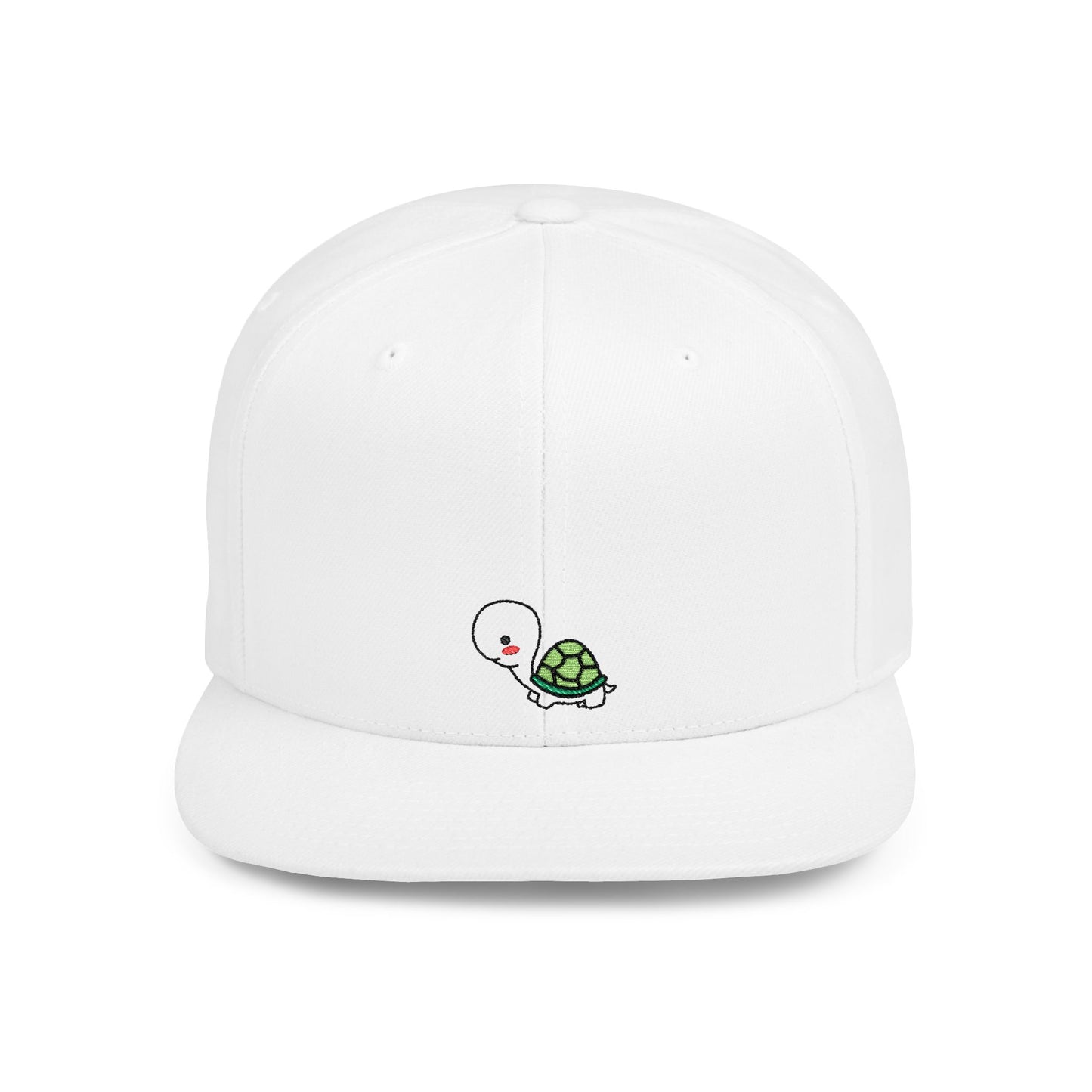 Icons Embroidered Cute Turtle Flat Bill Snapback – Lightweight, Custom Fit, Premium Quality