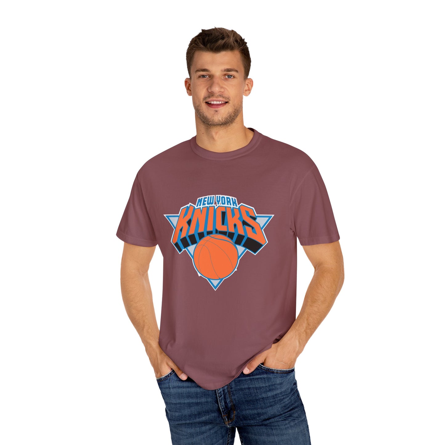 New York Knicks Hoop Lifestyle Garment-Dyed T-Shirt – Premium Cotton Tee for Customization