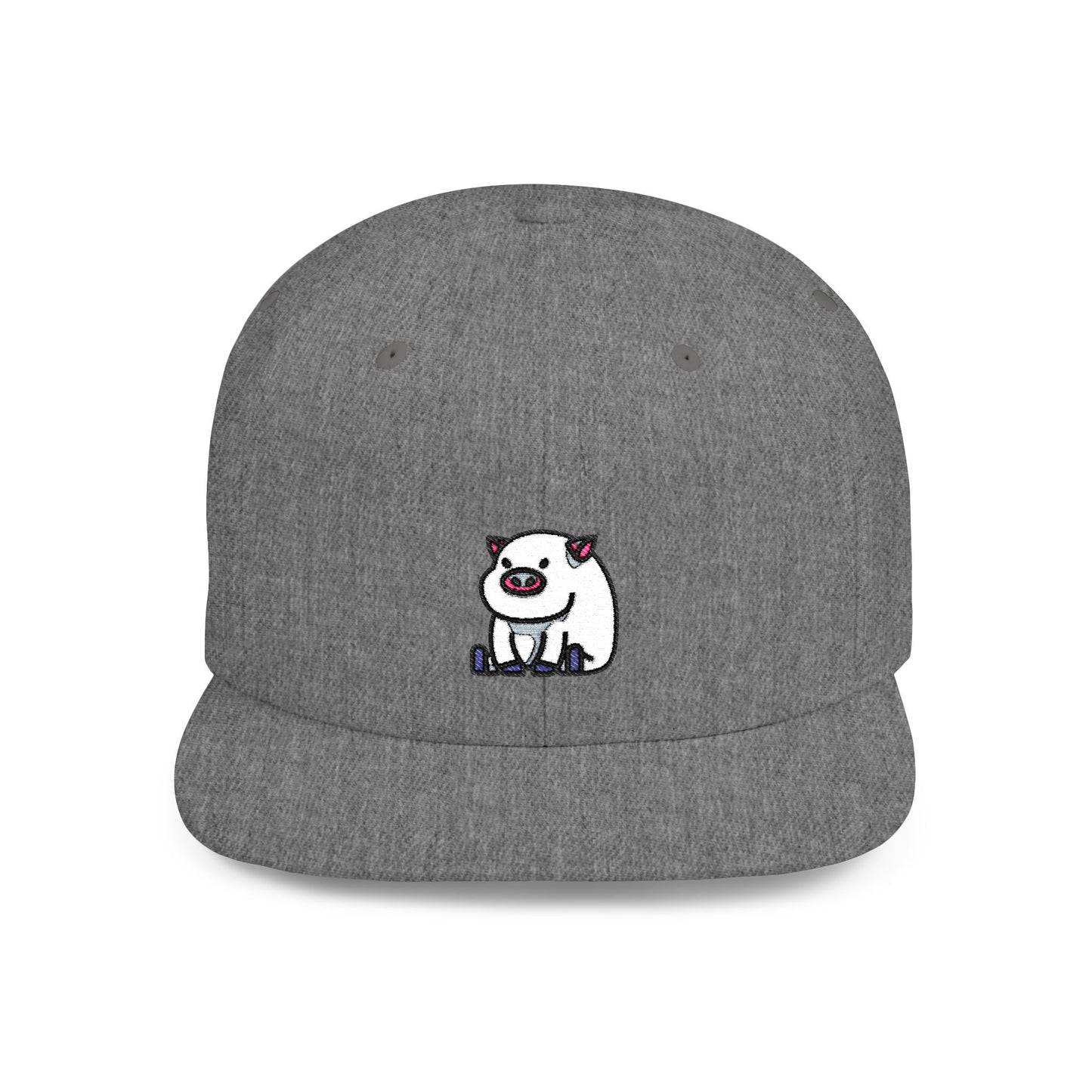 Icons Embroidered Pig Flat Bill Snapback – Lightweight, Custom Fit, Premium Quality