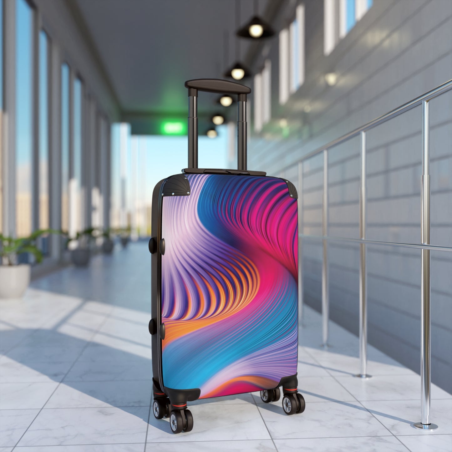 Abstract Moving Wave Carry-On Suitcase - Stylish Luggage for Travelers