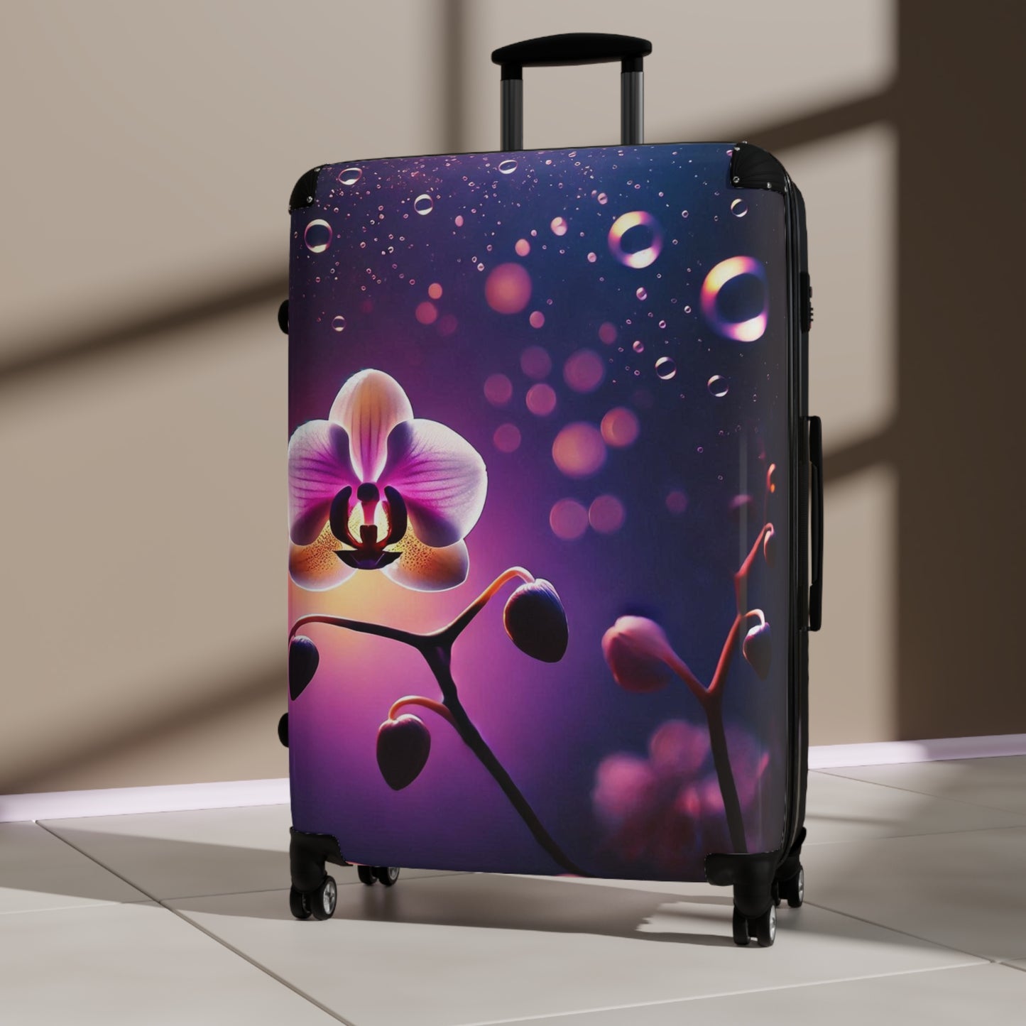 Nature Flowers Floral Purple Blooming Art Carry-On Suitcase - Stylish Luggage for Travelers