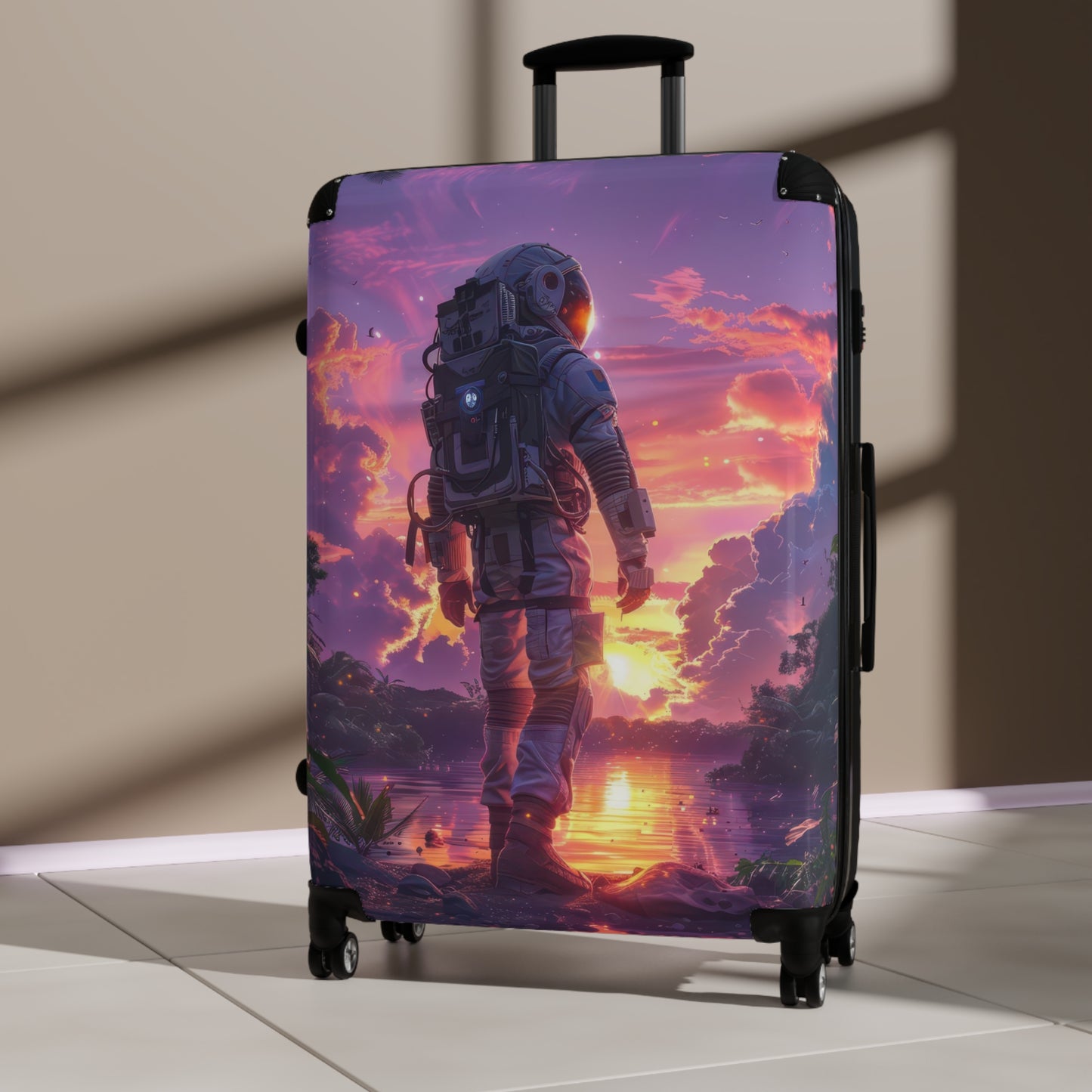 Astronaut Stands Art Carry-On Suitcase - Stylish Luggage for Travelers