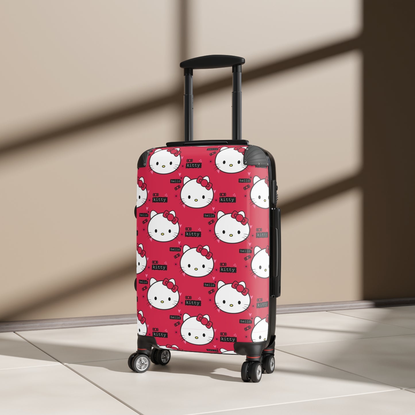 Abstract Kitty Pattern Art Carry-On Suitcase - Stylish Luggage for Travelers