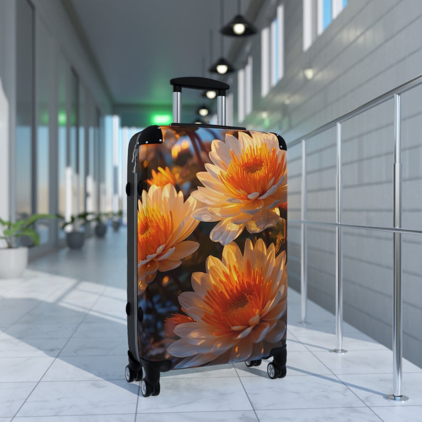 Nature Flowers Floral White Bloom Art Carry-On Suitcase - Stylish Luggage for Travelers