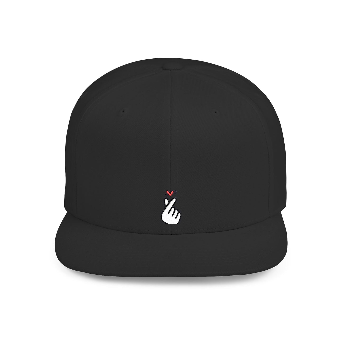 Icons Embroidered Heart Flat Bill Snapback – Lightweight, Custom Fit, Premium Quality