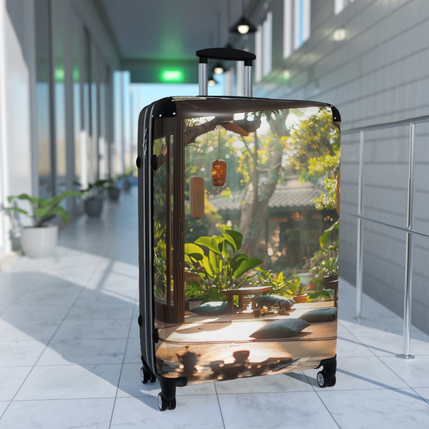 Nature Tea Serene Art Carry-On Suitcase - Stylish Luggage for Travelers