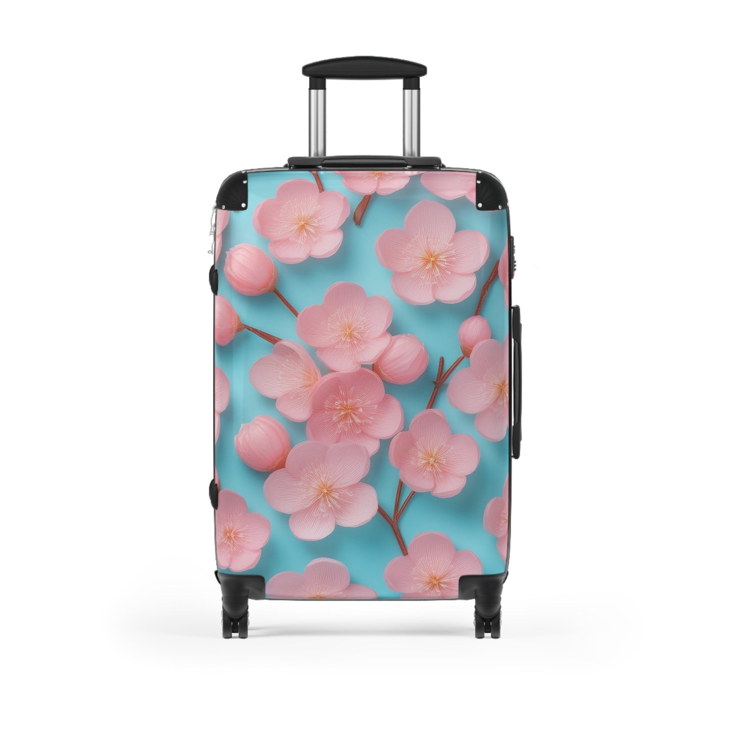 Nature Flowers Floral Pink Background Art Carry-On Suitcase - Stylish Luggage for Travelers