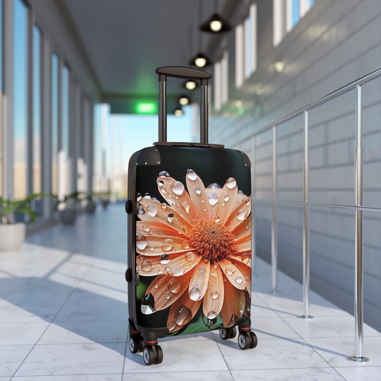 Nature Flowers Floral Dew Drops on Flower Art Carry-On Suitcase - Stylish Luggage for Travelers