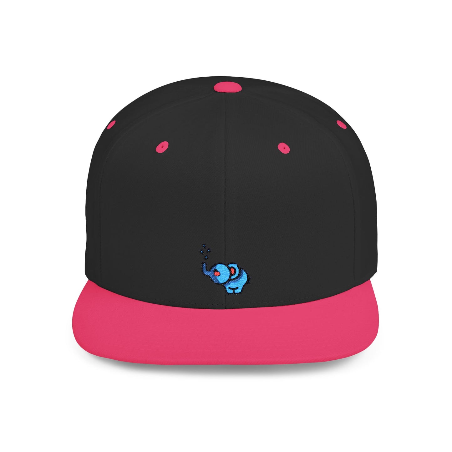 Icons Embroidered Elephant Water Splash Print Flat Bill Snapback – Lightweight, Custom Fit, Premium Quality