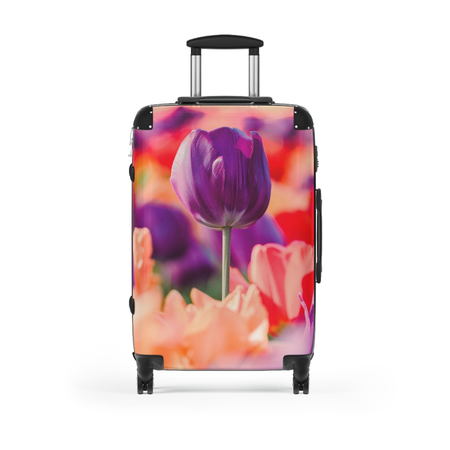 Nature Flowers Floral Purple Tulips Art Carry-On Suitcase - Stylish Luggage for Travelers