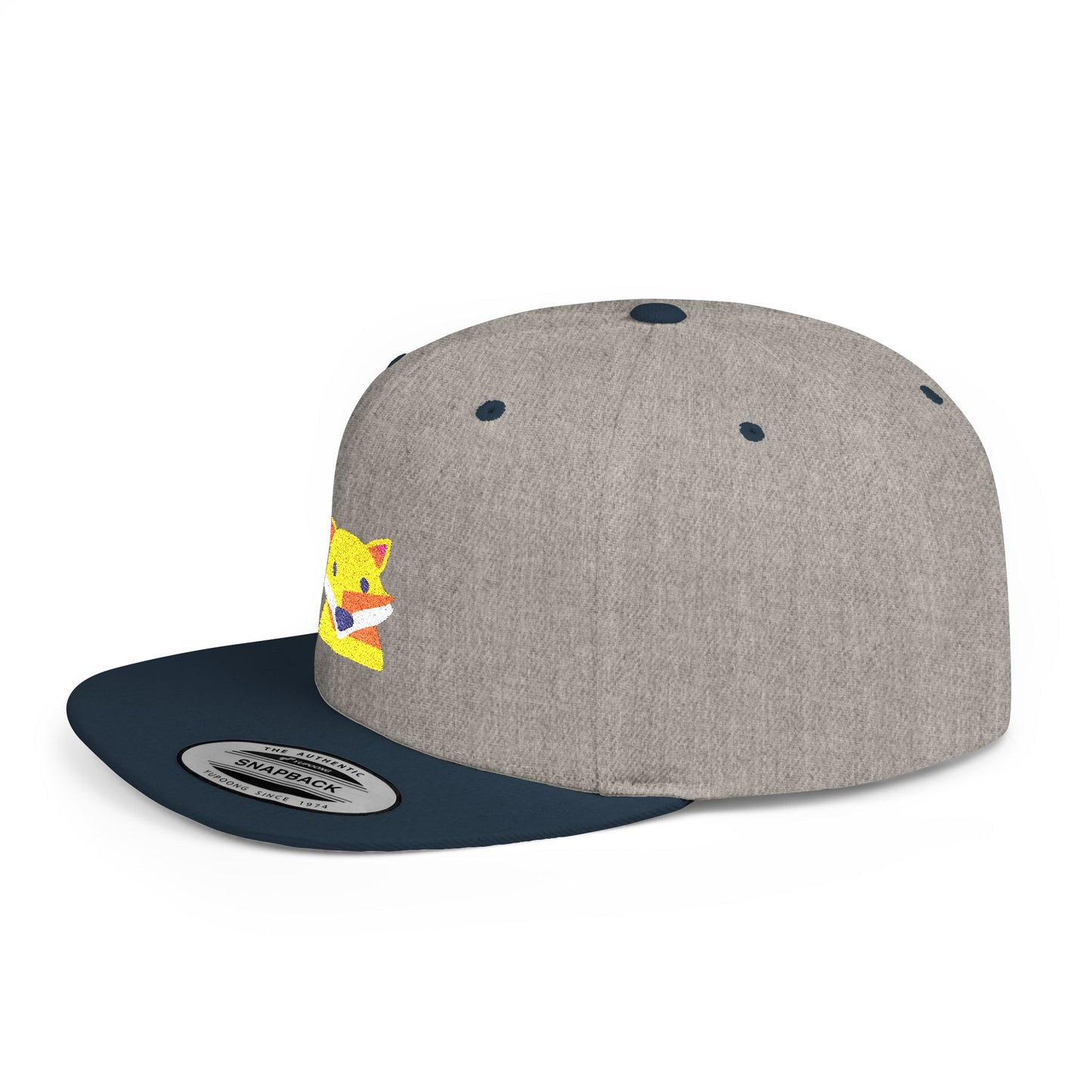 Icons Embroidered Fox Flat Bill Snapback – Lightweight, Custom Fit, Premium Quality