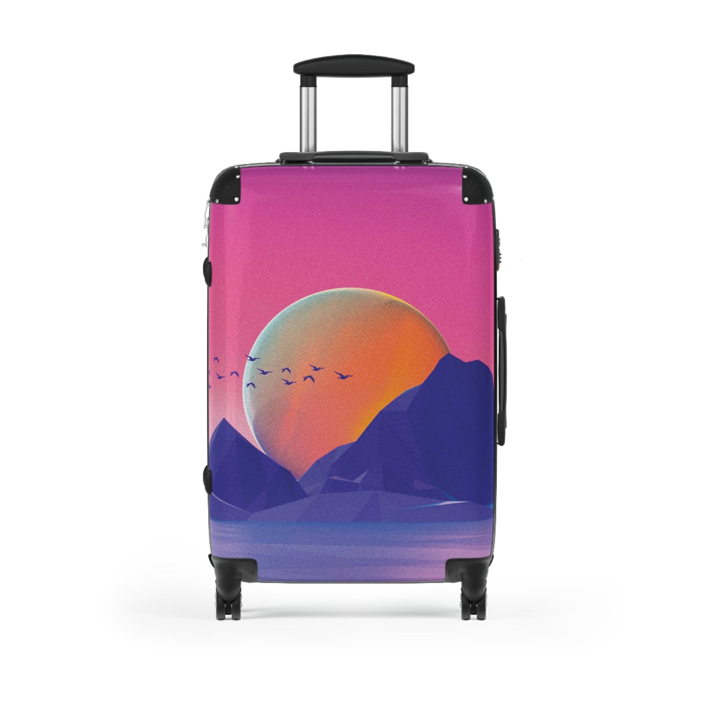 Abstract Neon Scenery Art Carry-On Suitcase - Stylish Luggage for Travelers