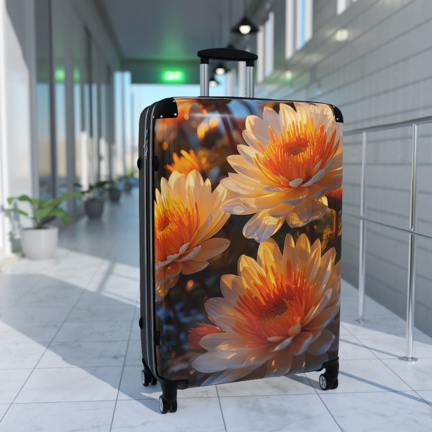 Nature Flowers Floral White Bloom Art Carry-On Suitcase - Stylish Luggage for Travelers