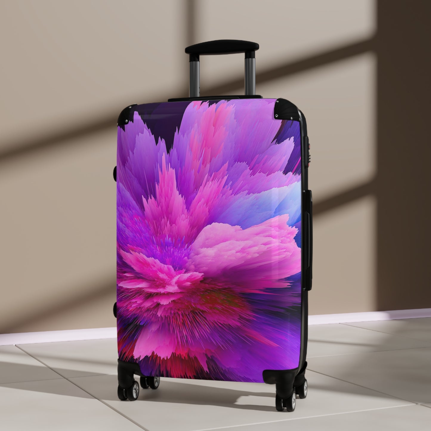Abstract Colorful Burst Art Carry-On Suitcase - Stylish Luggage for Travelers