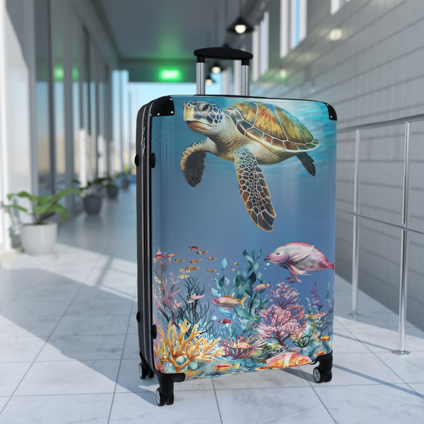 Nature Ocean Sea Turtle Art Carry-On Suitcase - Stylish Luggage for Travelers