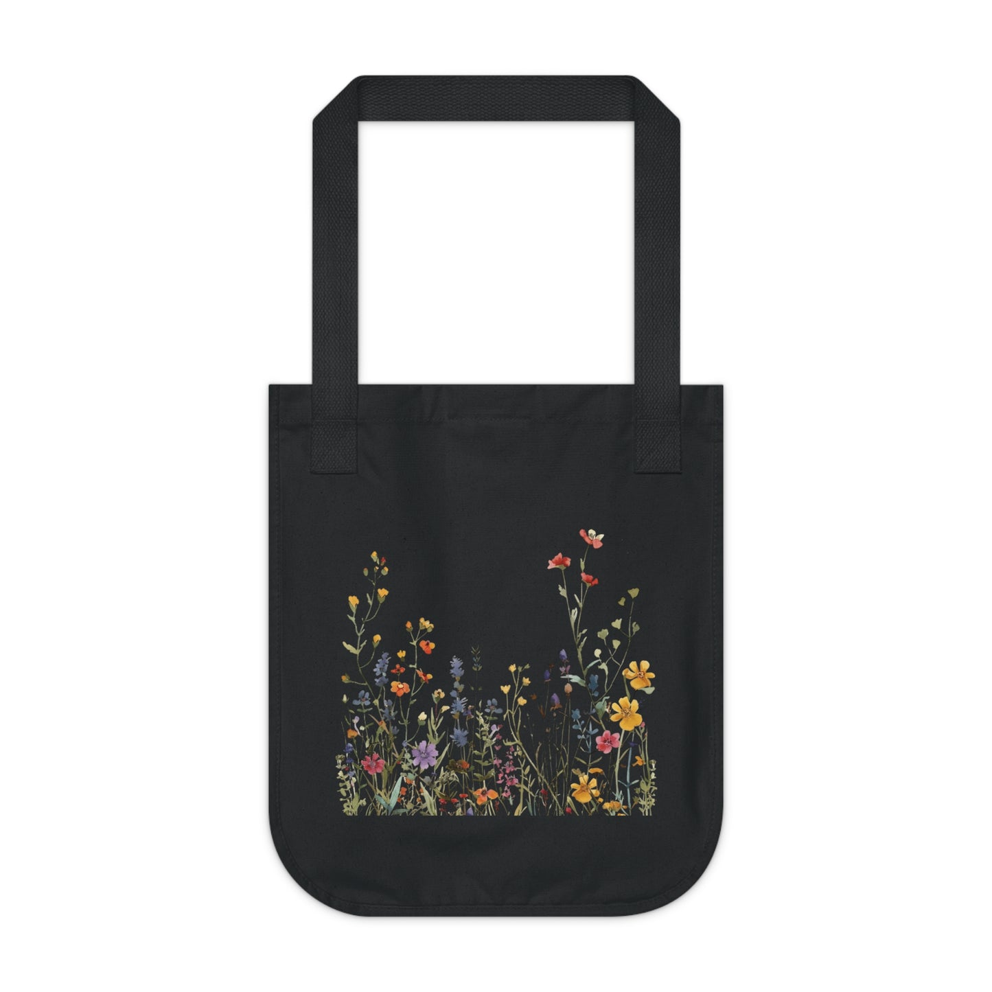 Flowers Background Floral Organic Canvas Tote Bag – Eco-Friendly Shopping & Beach Accessory