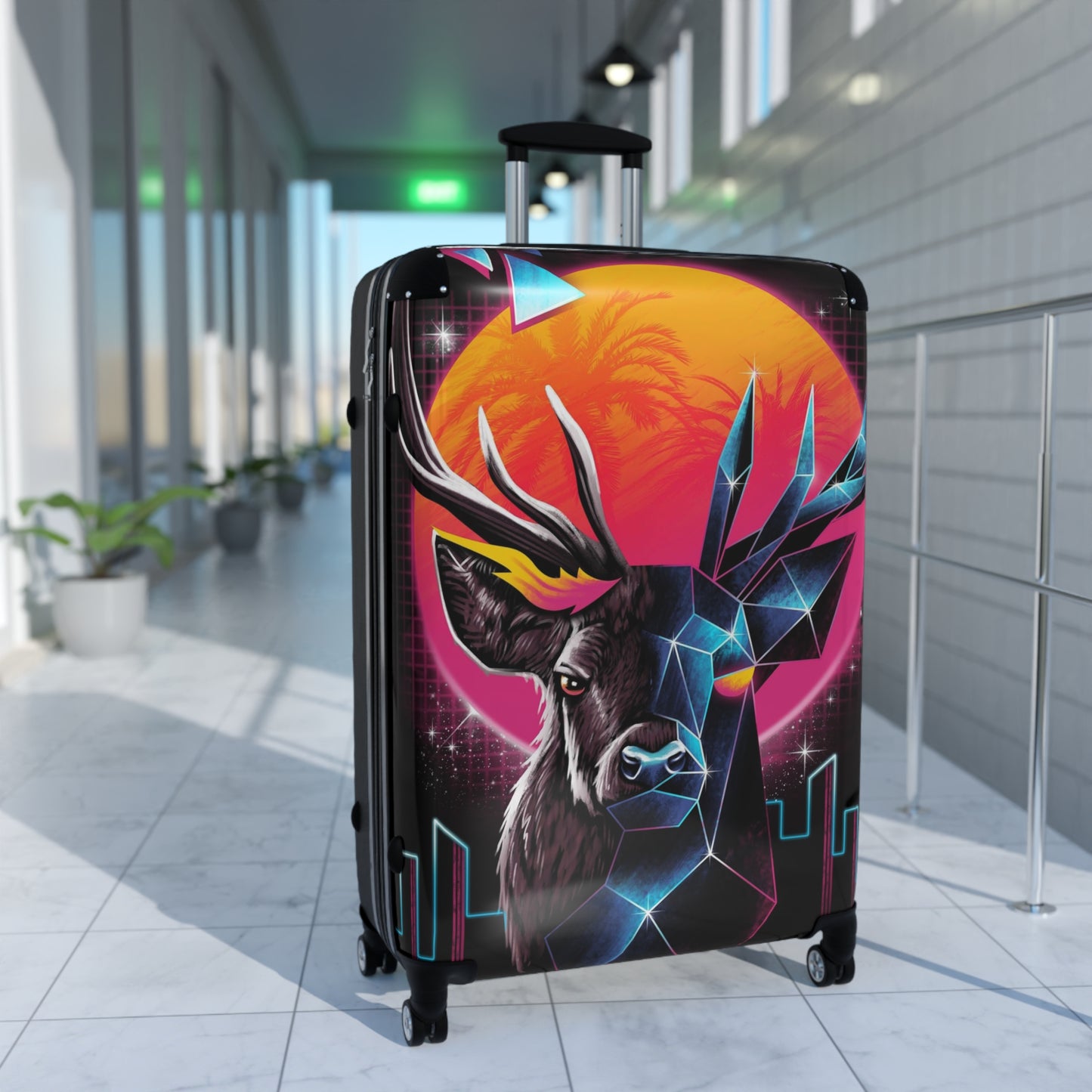 Abstract Deer Digital Art Carry-On Suitcase - Stylish Luggage for Travelers
