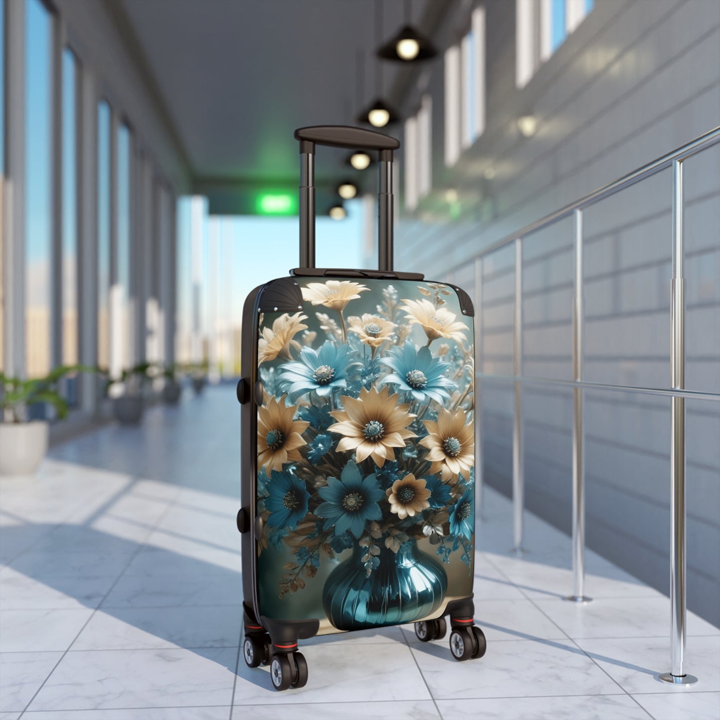 Nature Flowers Floral Vase Carry-On Suitcase - Stylish Luggage for Travelers
