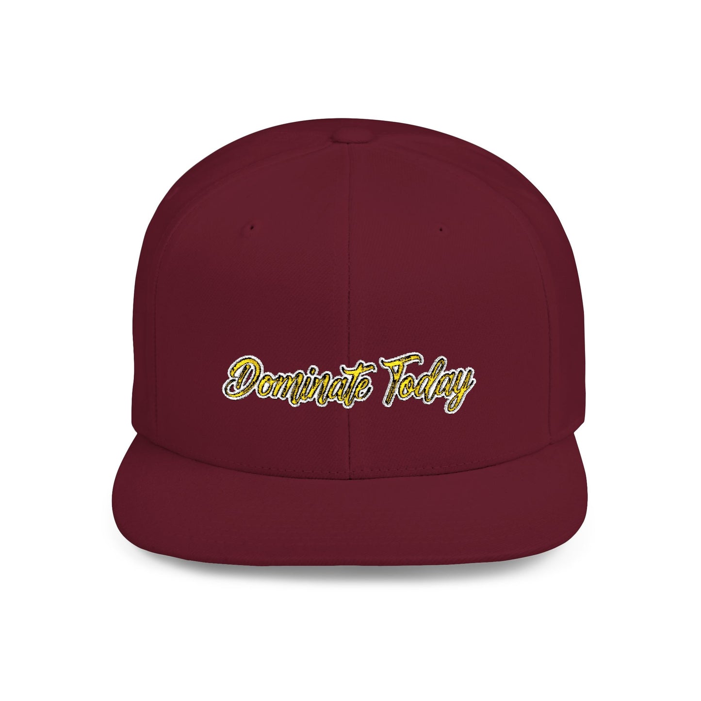 Text Dominate Today Flat Bill Snapback – Lightweight, Custom Fit, Premium Quality