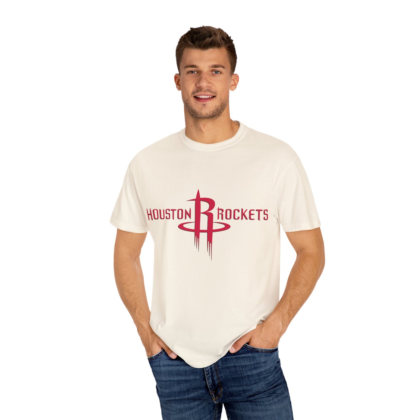 Houston Rockets Garment-Dyed T-Shirt – Premium Cotton Tee for Customization
