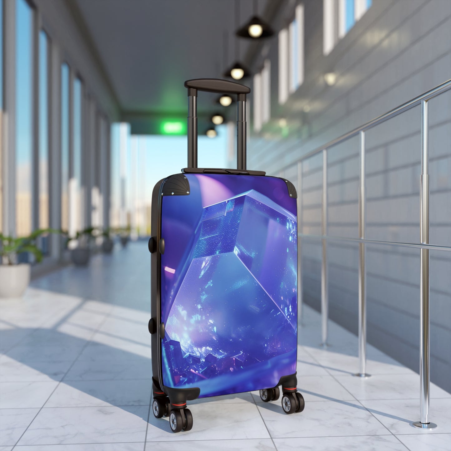 Abstract Sparkling Gemstone Art Carry-On Suitcase - Stylish Luggage for Travelers