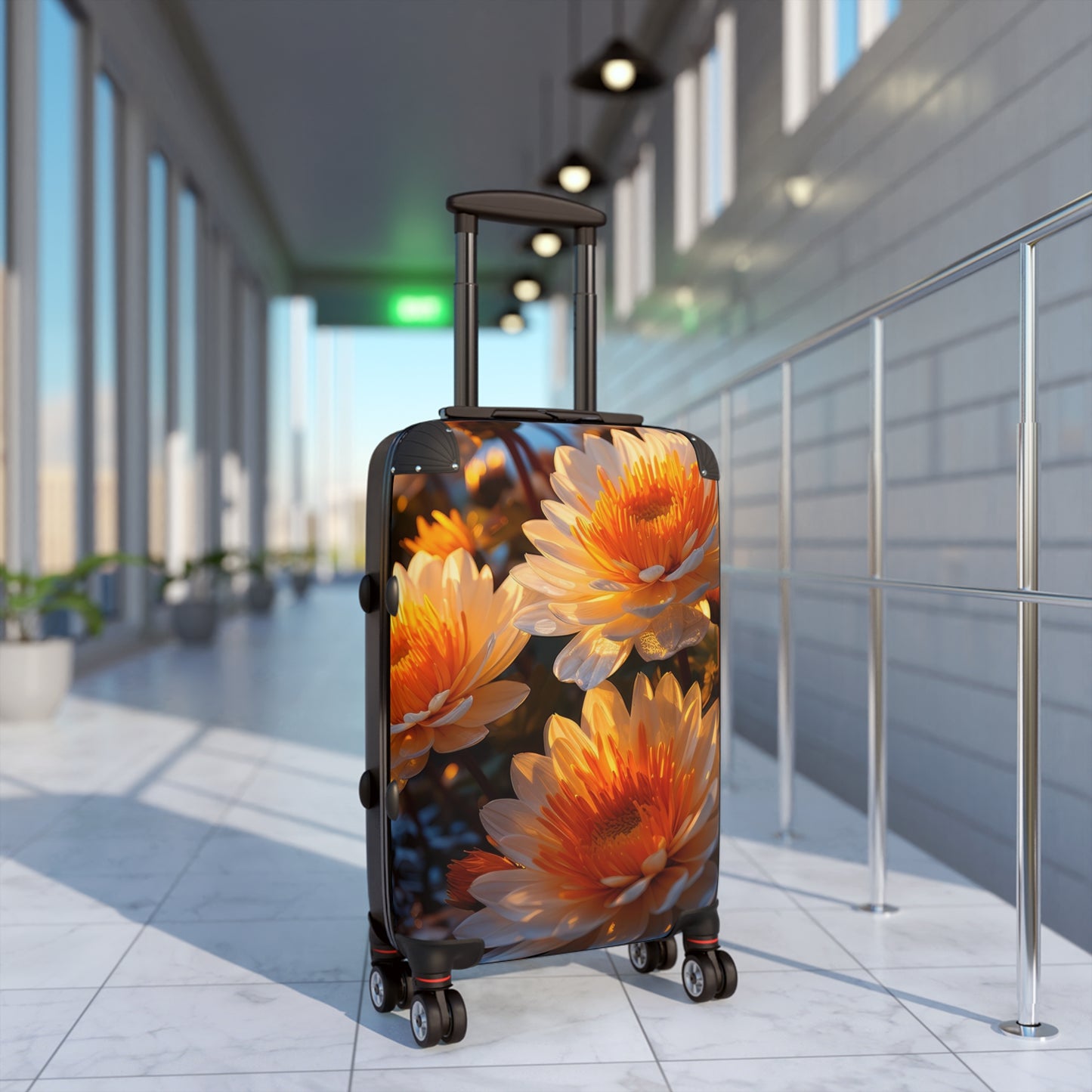 Nature Flowers Floral White Bloom Art Carry-On Suitcase - Stylish Luggage for Travelers