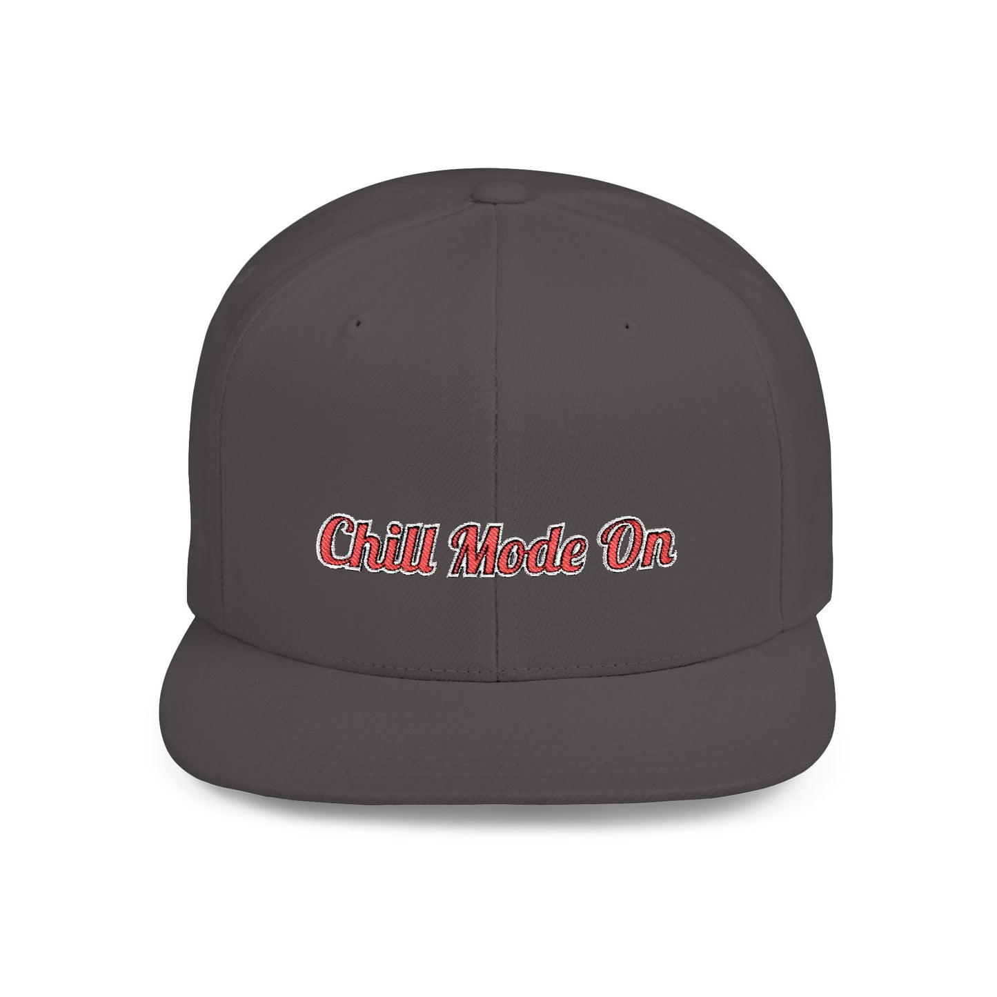 Text Chill Mode On Flat Bill Snapback – Lightweight, Custom Fit, Premium Quality