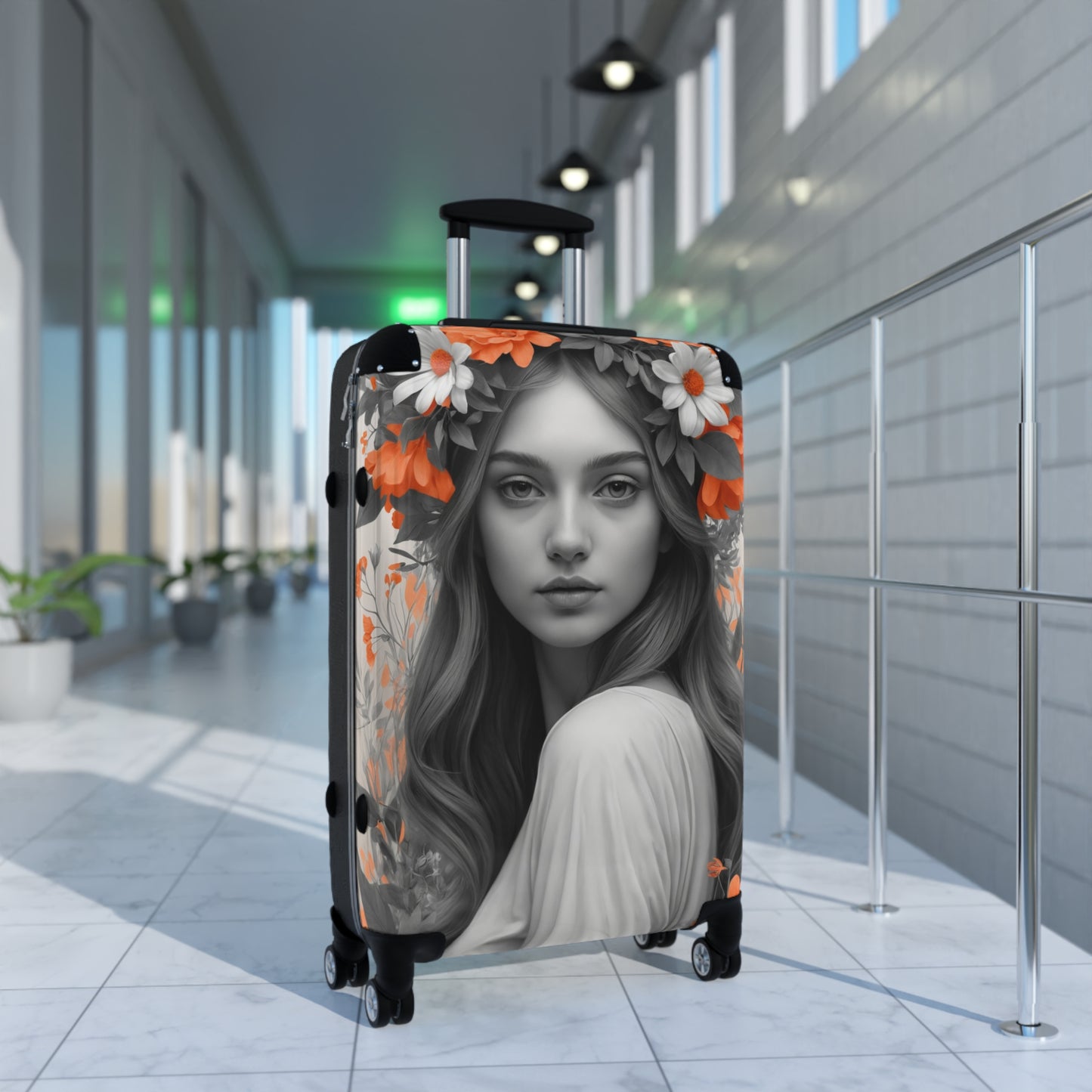 Nature Flowers Floral Woman In Flower Art Carry-On Suitcase - Stylish Luggage for Travelers
