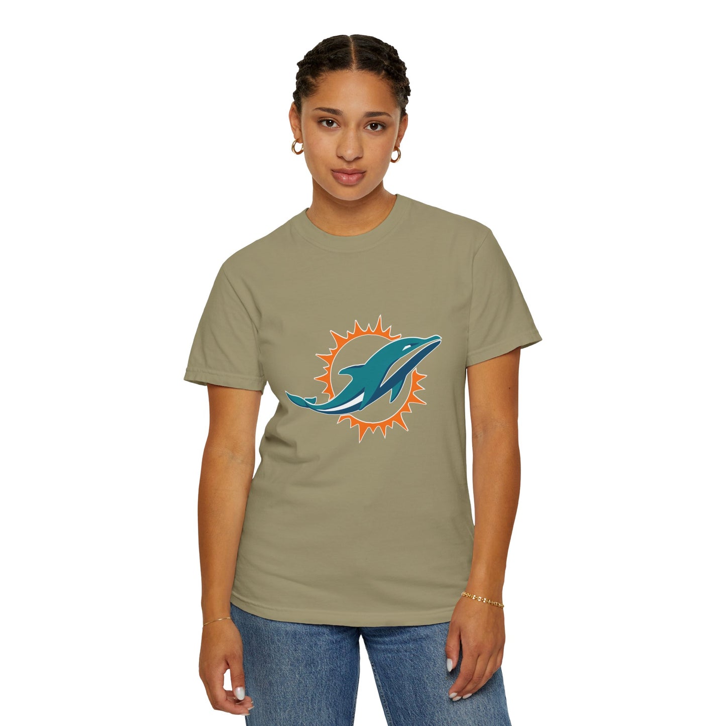 Miami Dolphins Football Merchandise Garment-Dyed T-Shirt – Premium Cotton Tee for Customization