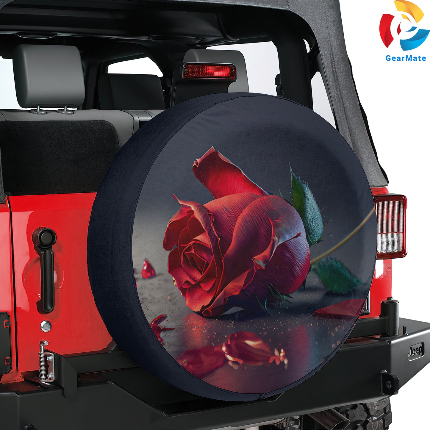 Rose Flower Red Spare Tire Cover – Premium Waterproof UV Resistant Protector