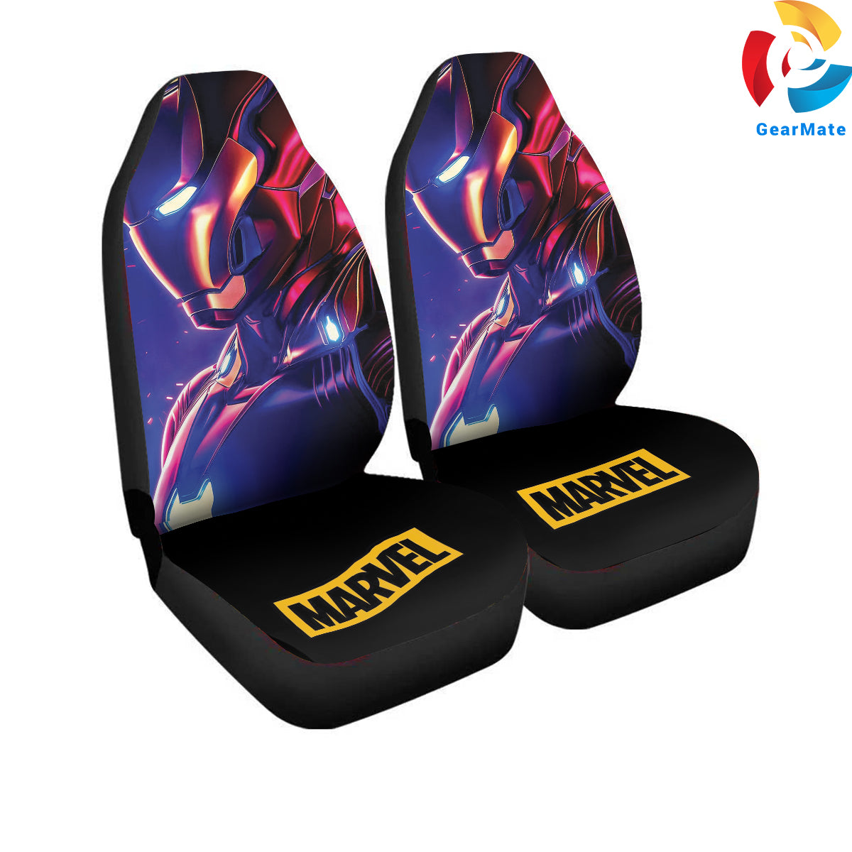 Marvel Iron Man Car Seat Covers – High Quality Graphic and Polar Fleece Protector Set