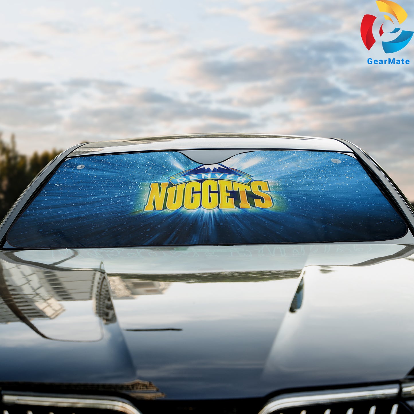Basketball Blue Denver Nuggets Team Logo Reflective Car Sunshade – Premium Heat & UV Protection, Universal Fit