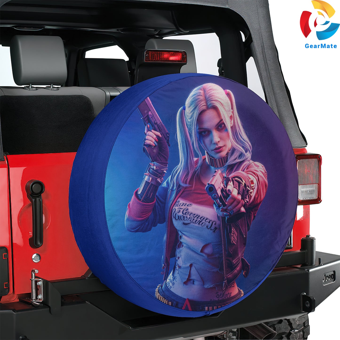 DC Harley Quinn Comics Spare Tire Cover – Premium Waterproof UV Resistant Protector