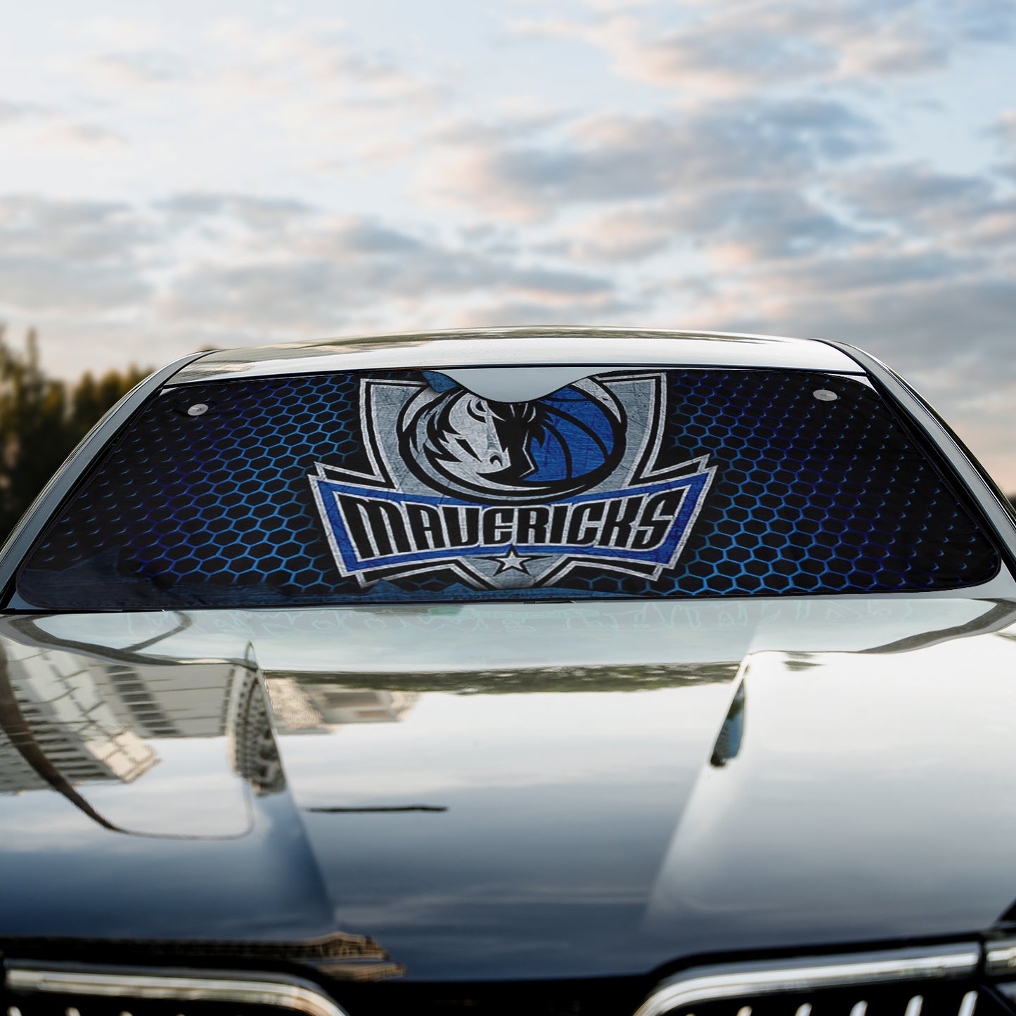 Basketball Dallas Maverick Hive Reflective Car Sunshade – Premium Heat & UV Protection, Universal Fit
