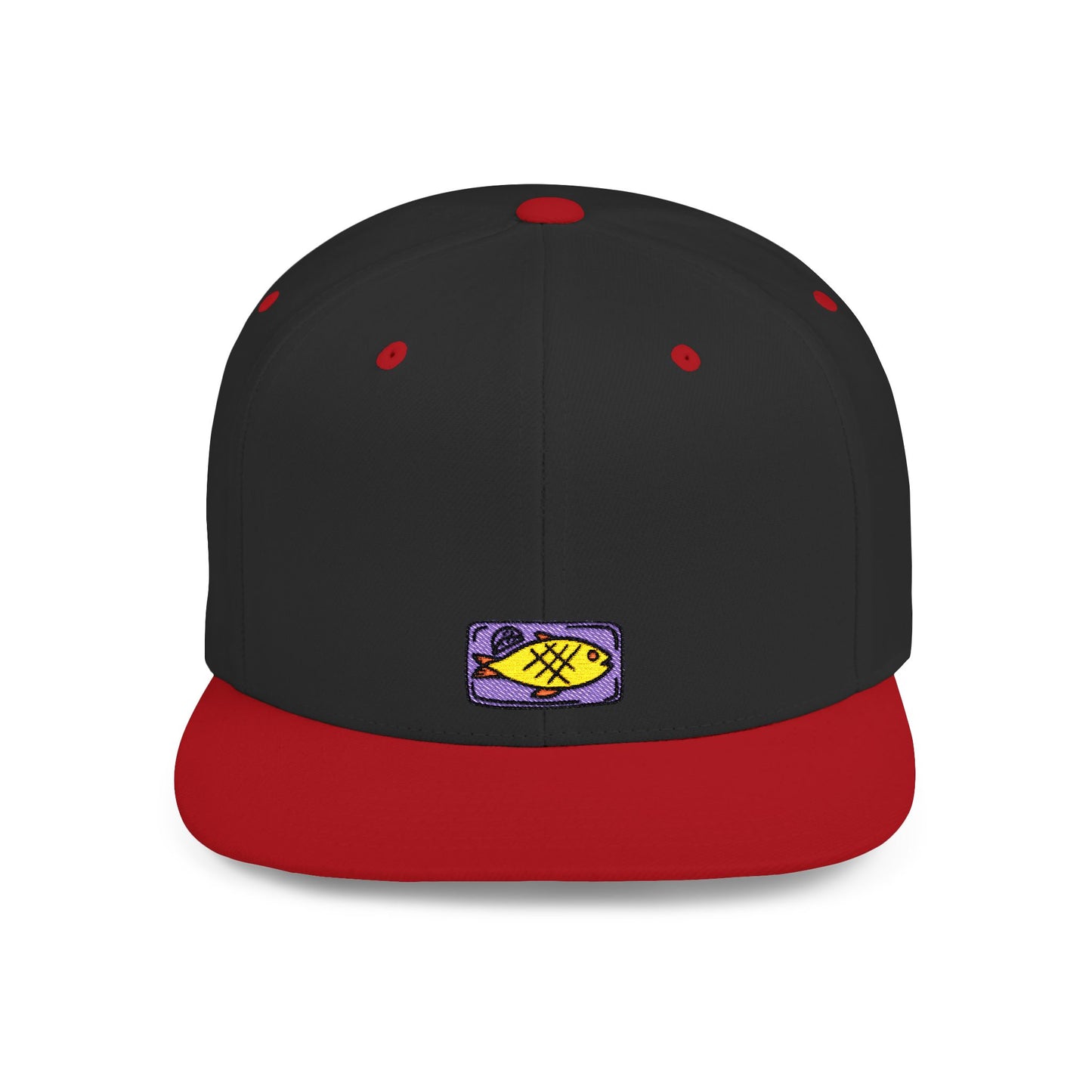 Icons Embroidered Fish Food Flat Bill Snapback – Lightweight, Custom Fit, Premium Quality