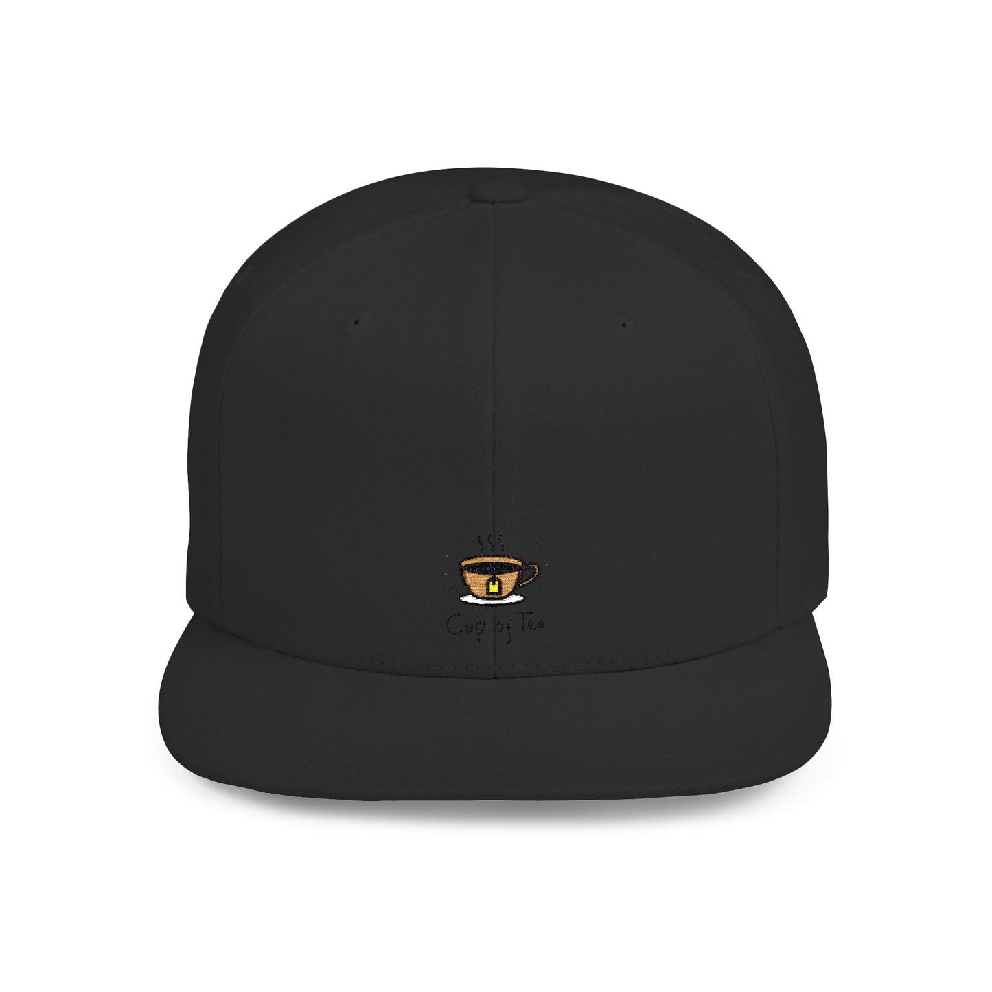 Icons Embroidered Tea Cup Flat Bill Snapback – Lightweight, Custom Fit, Premium Quality