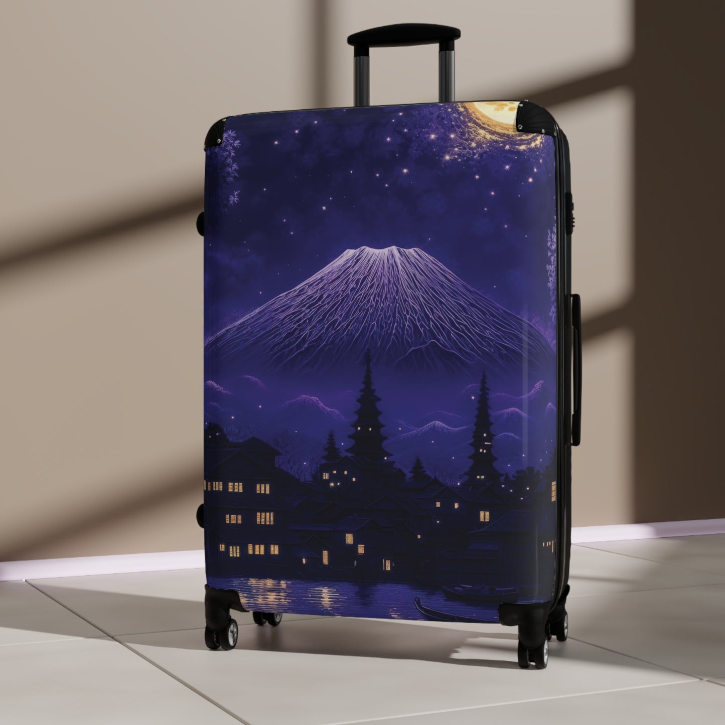 Art Mount Fuji Carry-On Suitcase - Stylish Luggage for Travelers