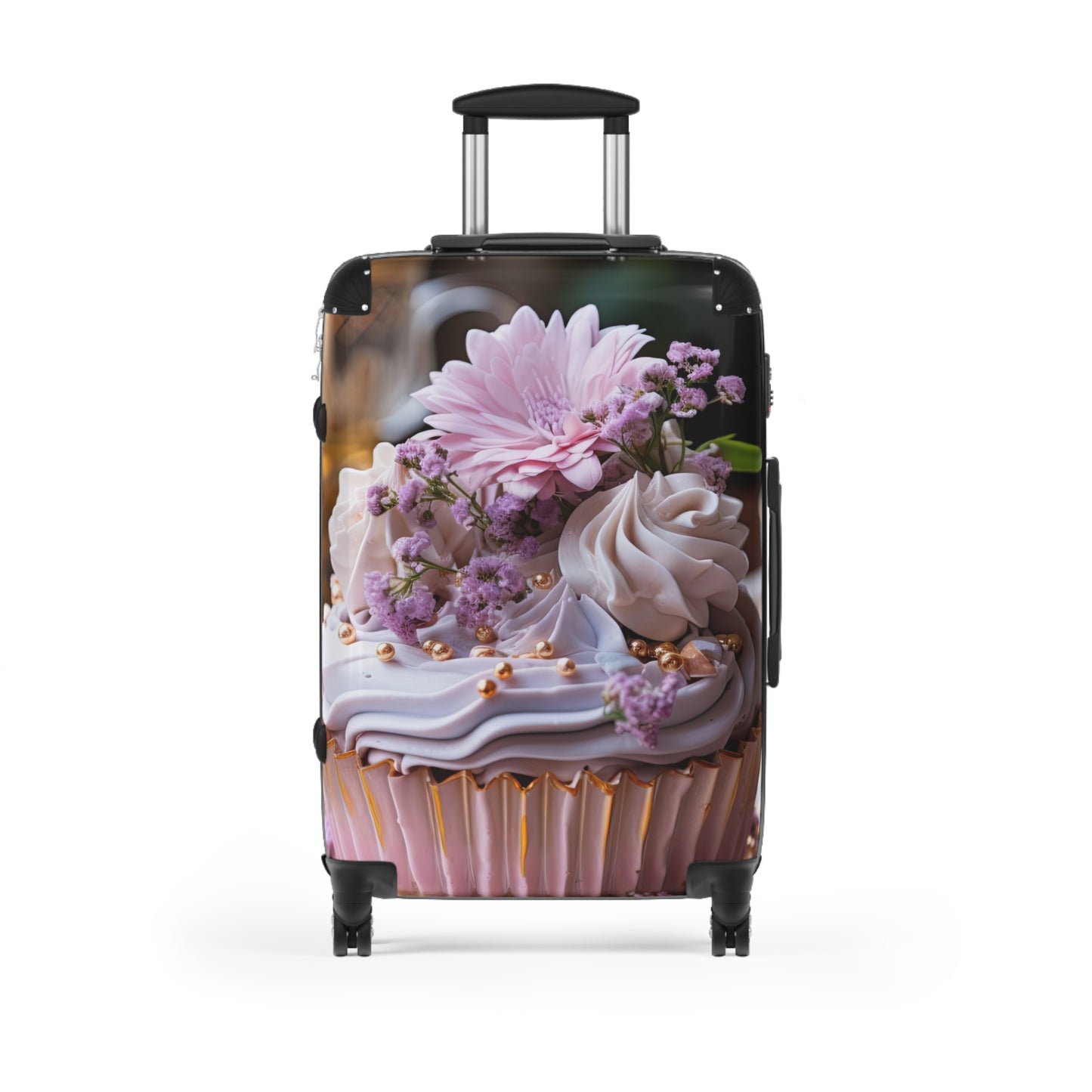 Nature Flowers Floral Pink Cupcake Art Carry-On Suitcase - Stylish Luggage for Travelers