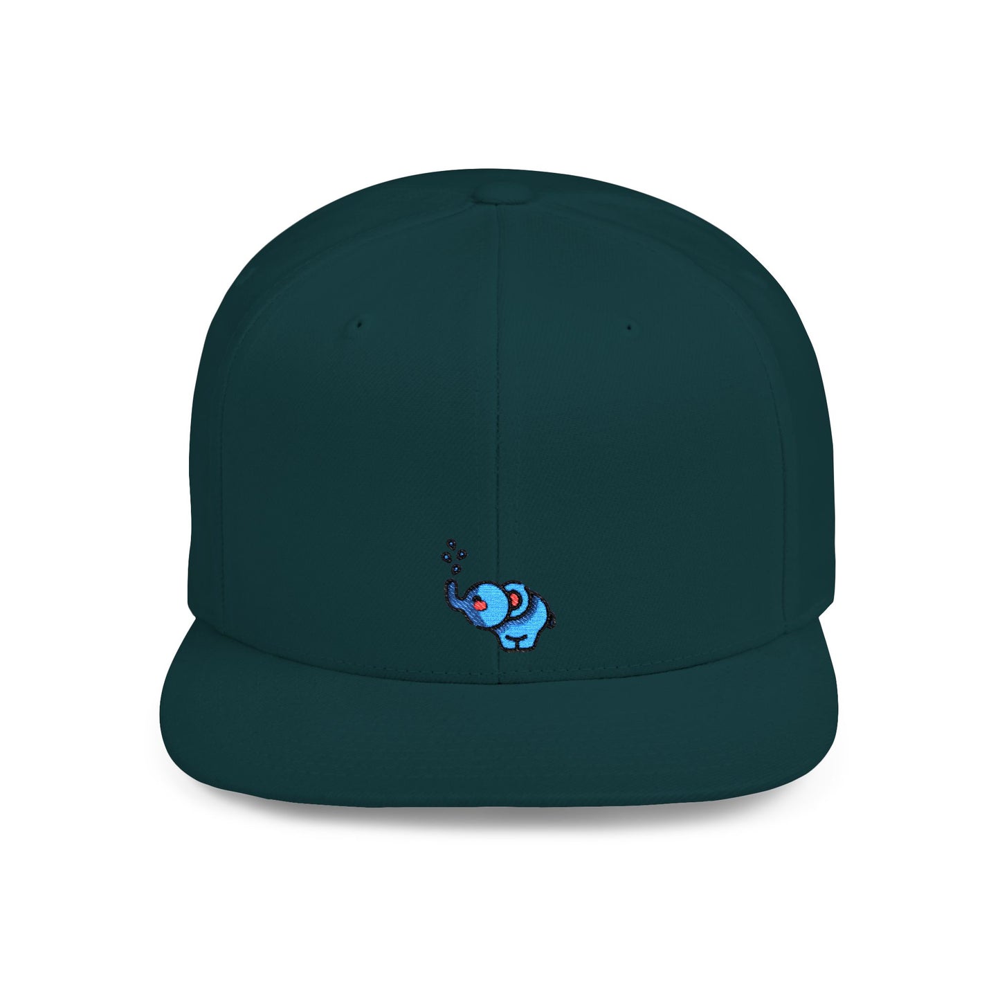 Icons Embroidered Elephant Water Splash Print Flat Bill Snapback – Lightweight, Custom Fit, Premium Quality