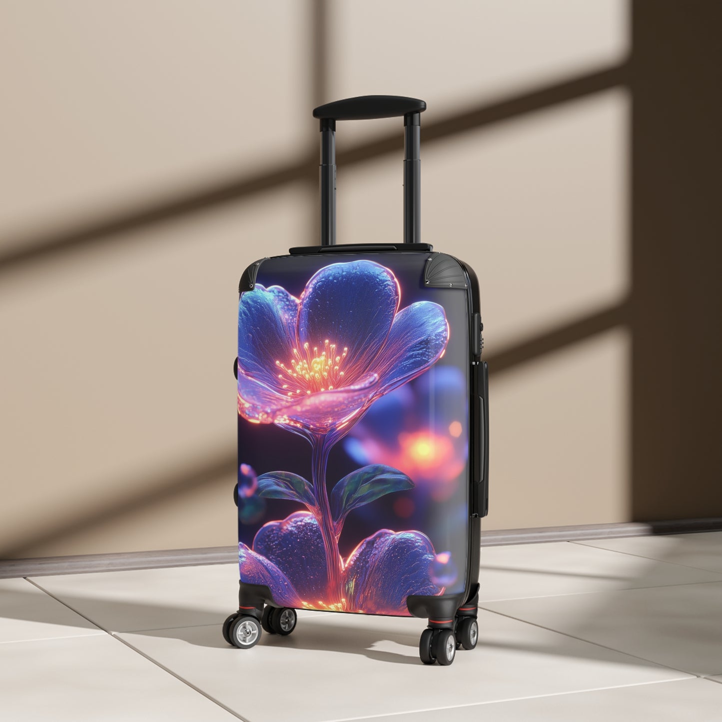 Nature Flowers Floral Glowing Art Carry-On Suitcase - Stylish Luggage for Travelers