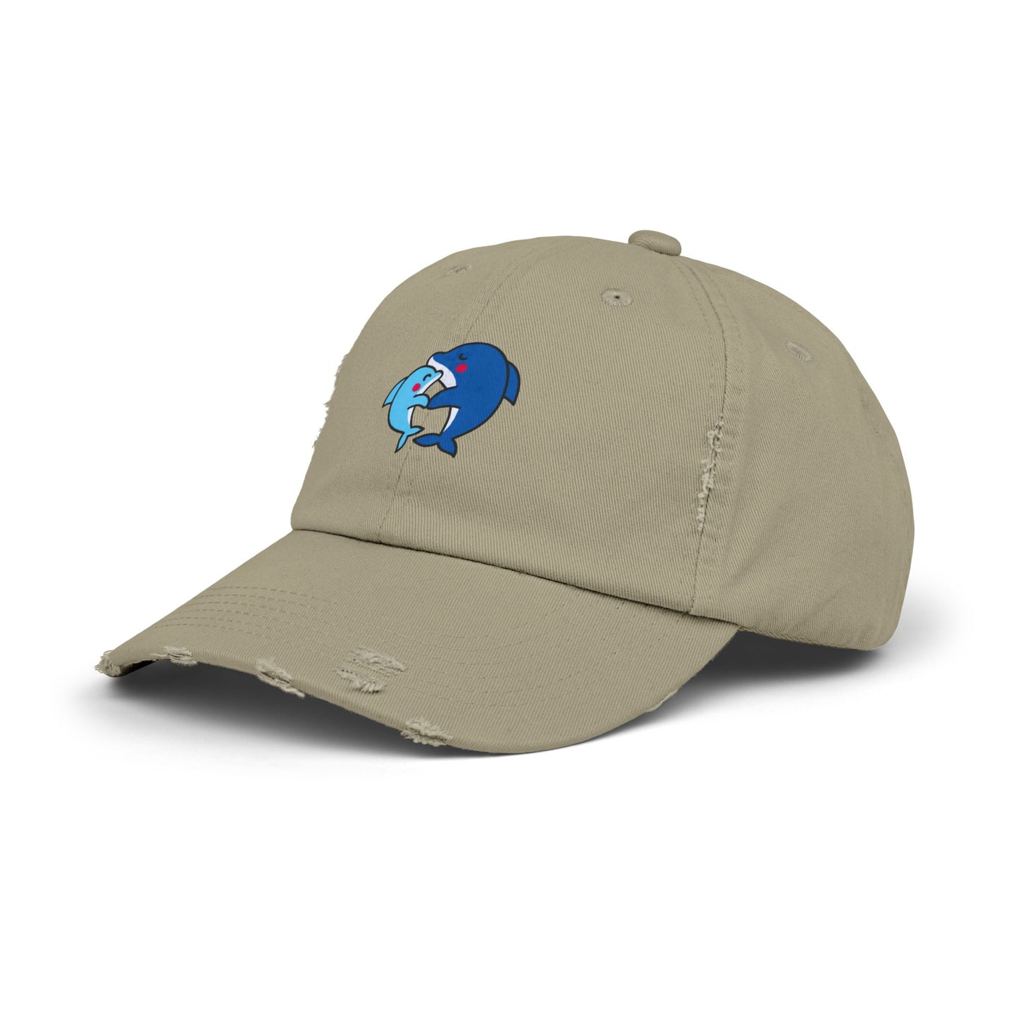 Dolphin Couple Vintage Distressed Dad Hat Unisex Adjustable Cotton Twill Baseball Cap for Casual Everyday Wear