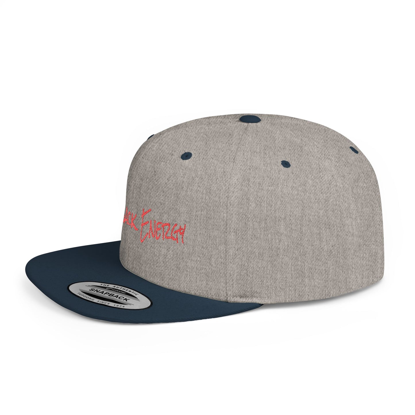 Text Laid Back Energy Flat Bill Snapback – Lightweight, Custom Fit, Premium Quality