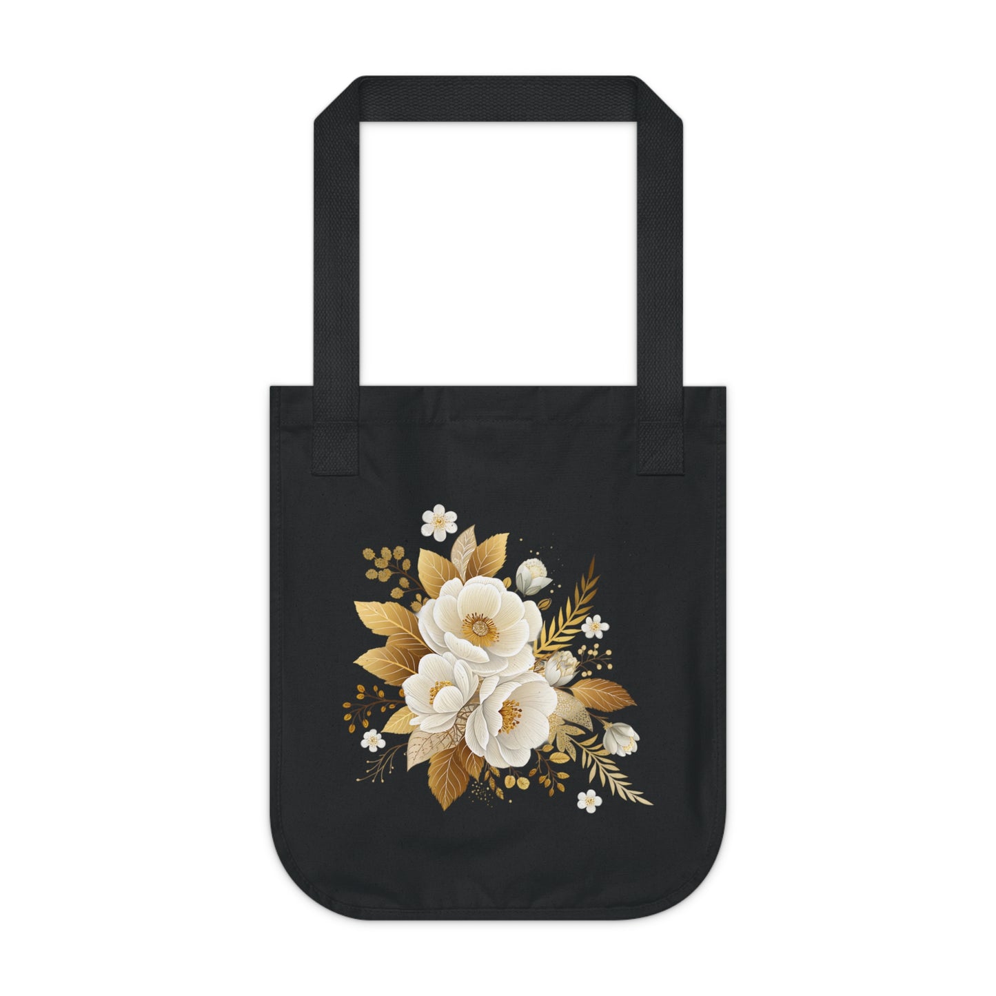 Flowers Bouquet Watercolor Floral Organic Canvas Tote Bag - Eco-Friendly Carryall for Everyday Use