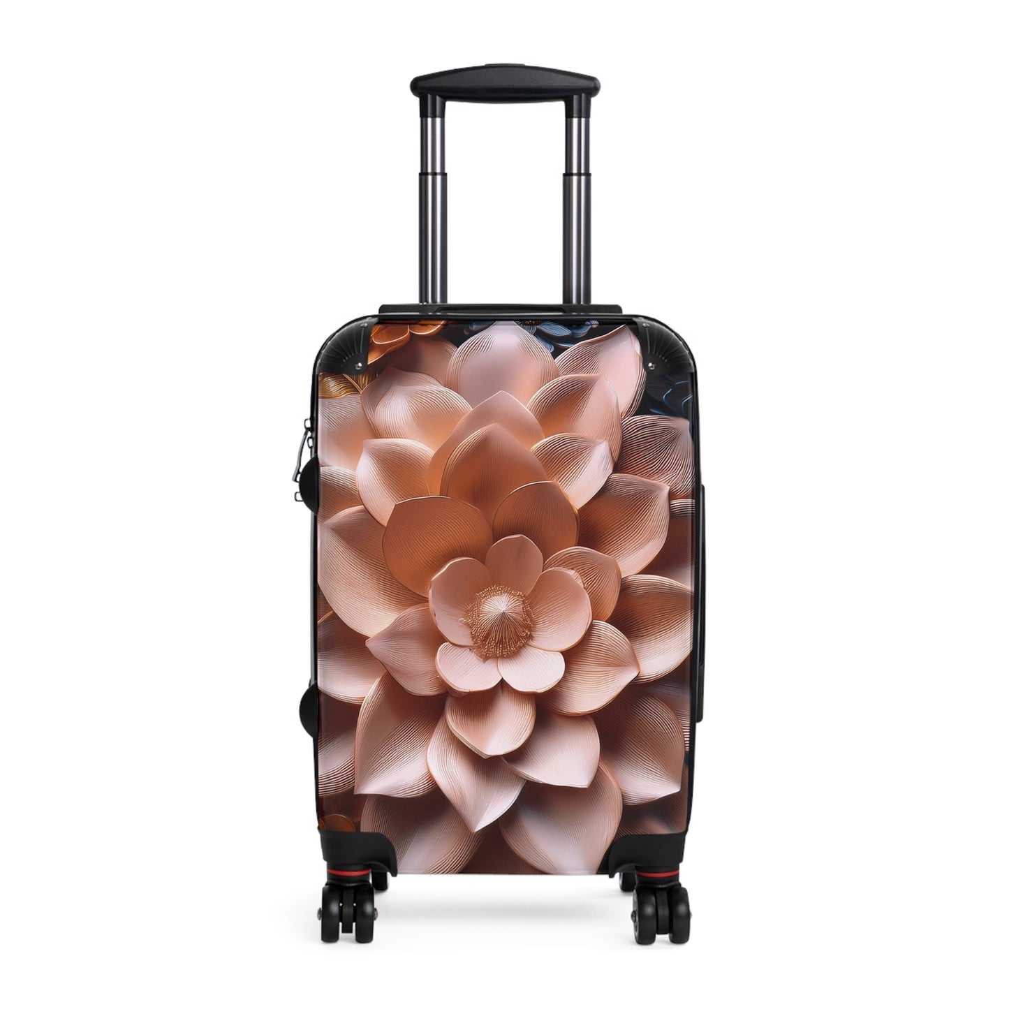 Nature Flowers Floral Peach Gold Art Carry-On Suitcase - Stylish Luggage for Travelers