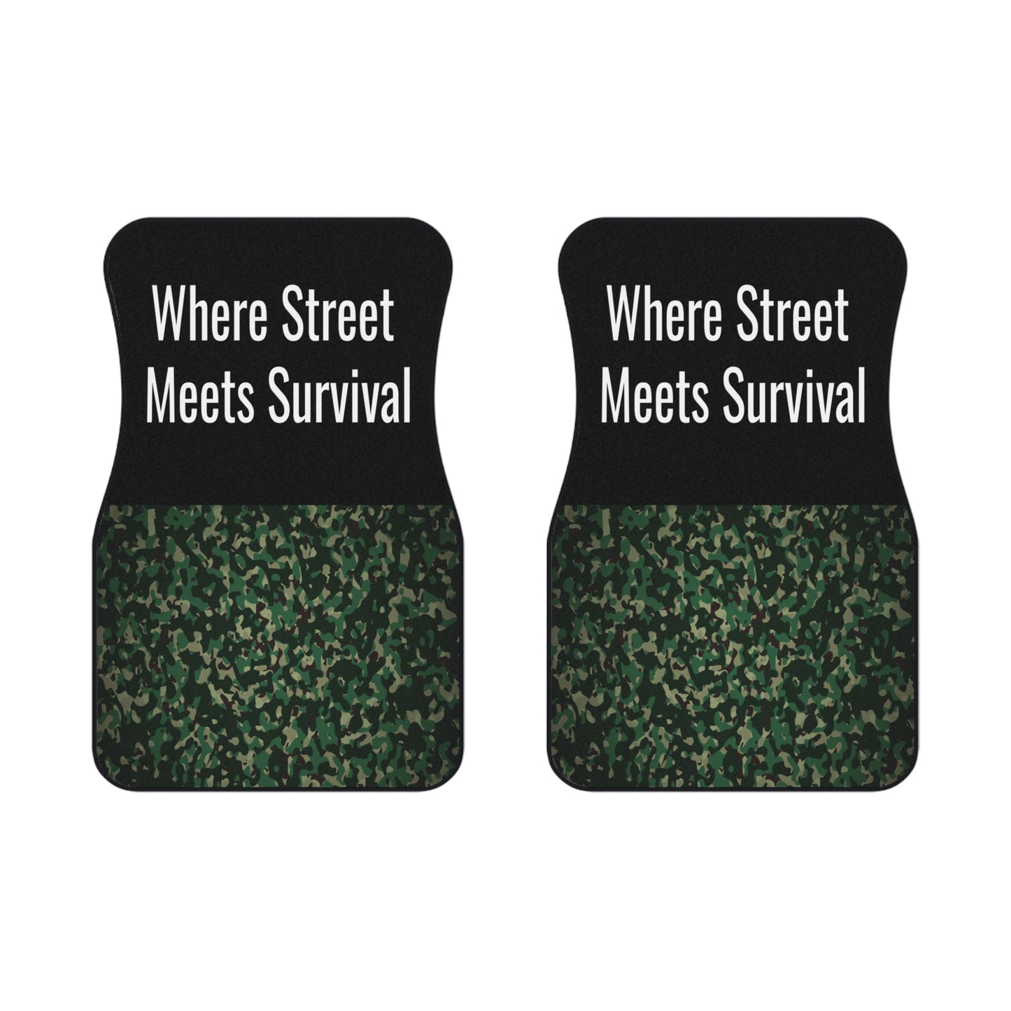 Army Where Street Meets Survival Car Floor Mats – 2-Piece Front Set, Durable & Stylish, Universal Fit