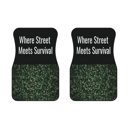 Army Where Street Meets Survival Car Floor Mats – 2-Piece Front Set, Durable & Stylish, Universal Fit