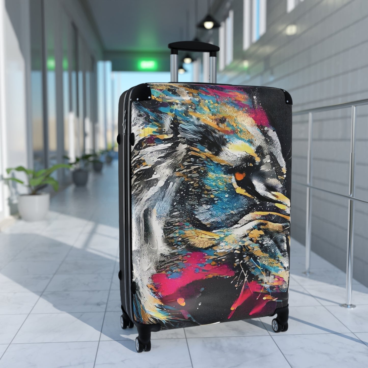 Abstract Lion Roar Art Carry-On Suitcase - Stylish Luggage for Travelers