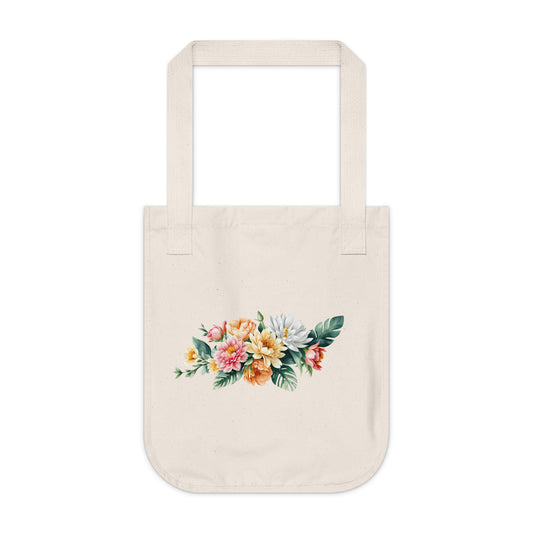 Flowers Stunning Floral Organic Canvas Tote Bag - Eco-Friendly Carryall for Everyday Use