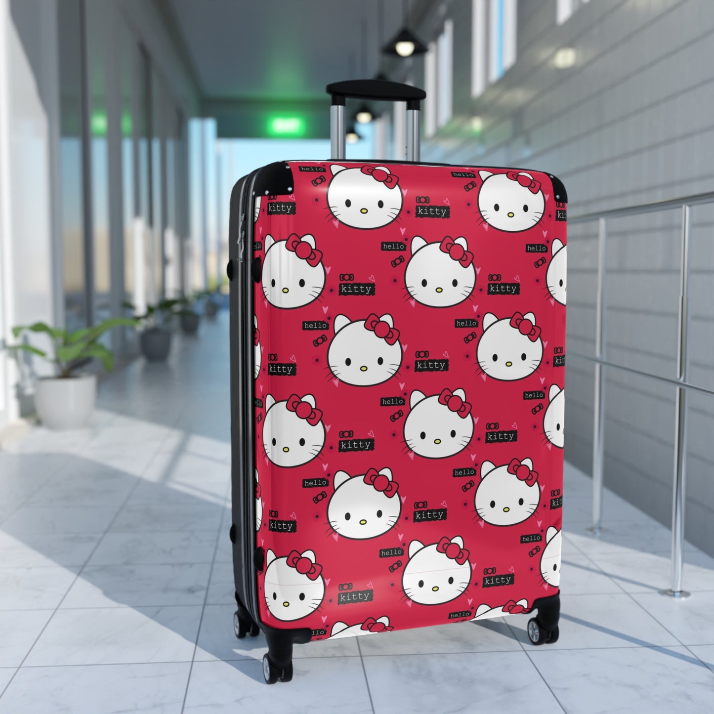 Abstract Kitty Pattern Art Carry-On Suitcase - Stylish Luggage for Travelers