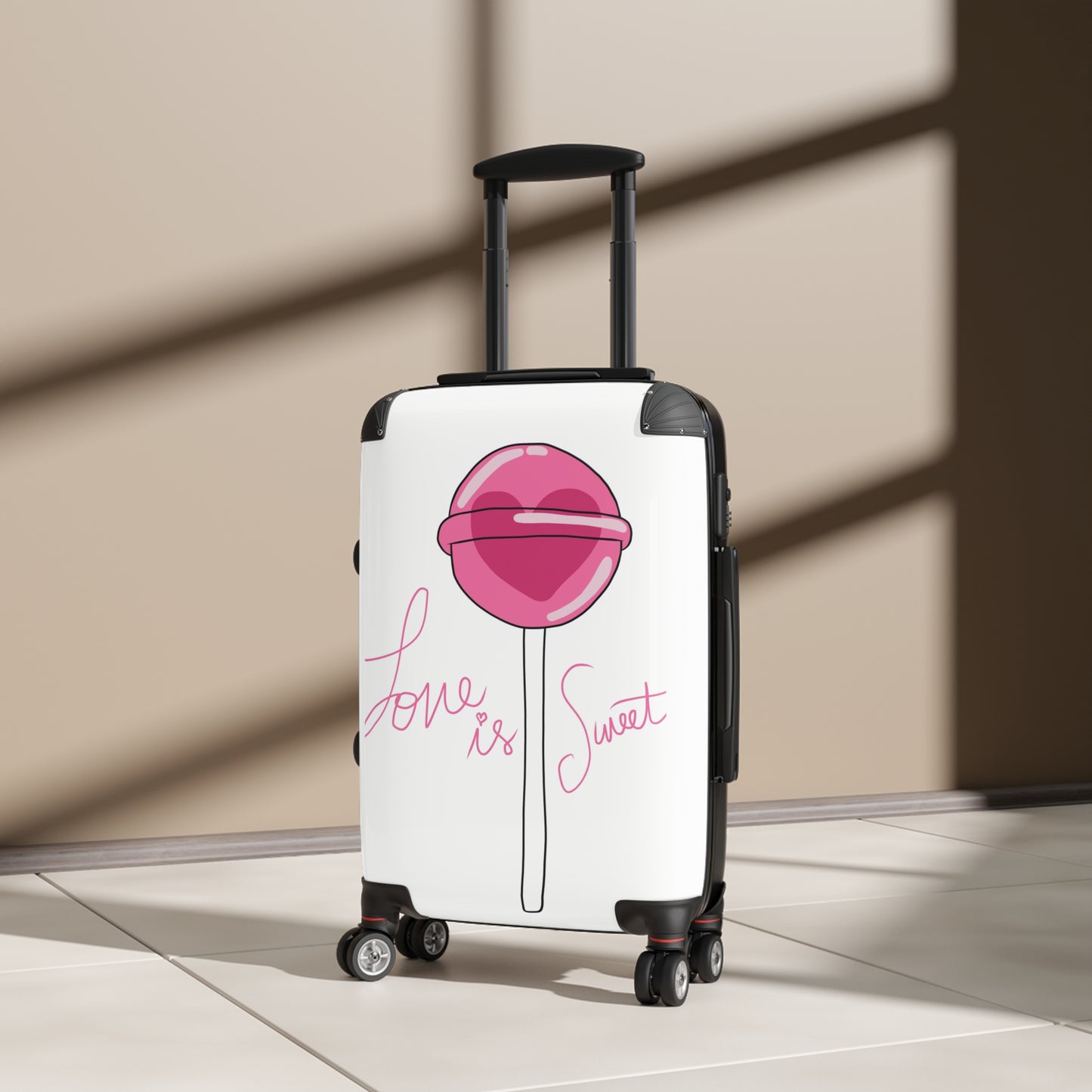 Love Lollipop Pink Art Carry-On Suitcase - Stylish Luggage for Travelers